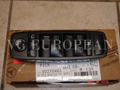 Mercedes-Benz GL R Class Genuine Left Front Door Window Mirror Master Switch NEW