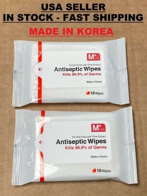 2 Pack M Plus Care Multipurpose ALCOHOL FREE Hand Sanitizing Antiseptic Wipes !!