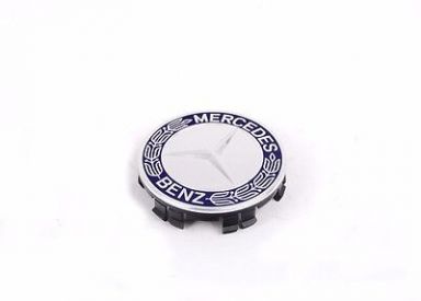 Mercedes-Benz Genuine Chrome With Royal Blue Wheel Center Hub Cap NEW OEM