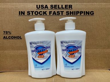 NEW Instant Hand Sanitizer Antimicrobial 2 x 500 ML Bottle 75% Alcohol !!!